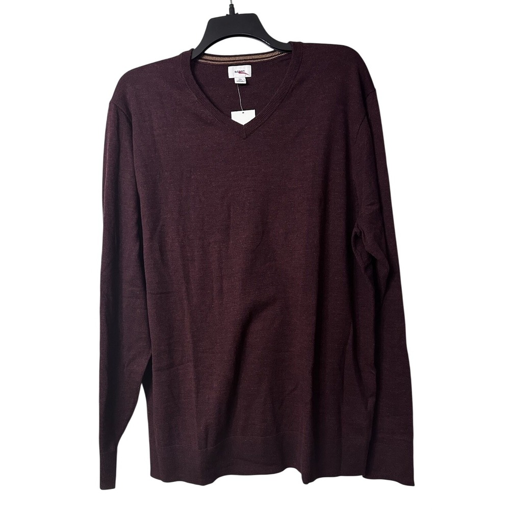 NWT Old Navy Mens Long Sleeve Pullover V Neck Knit Casual Sweater Size 2XL Tall